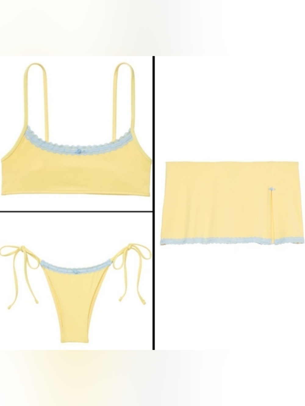 XL/L PINK By Frankies Bikinis Yellow Bikini Set Bohemian